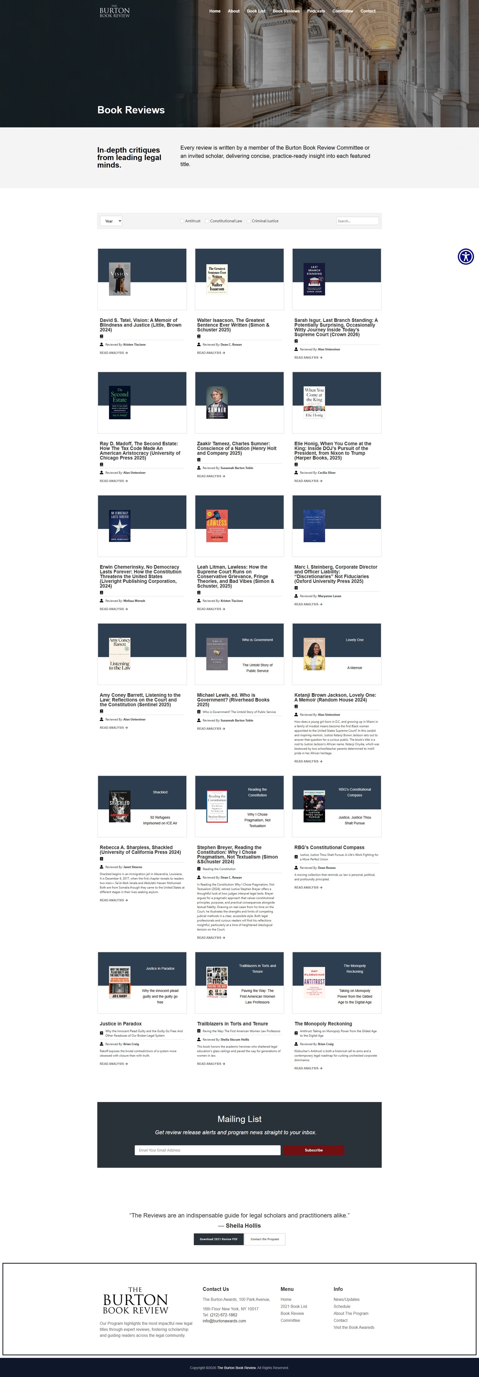 Book Reviews Page
